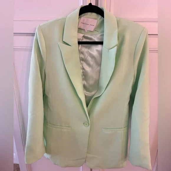 Endless Rose Mint Green Single Button Blazer Size M - Picture 2 of 4